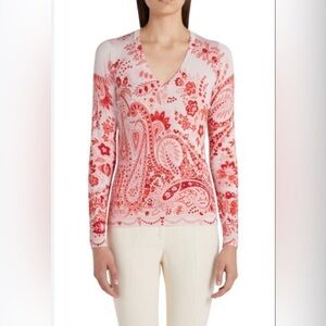 ETRO Potpourri Paisley Silk V-neck Top (106)